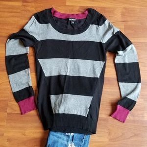 Gray striped sweater